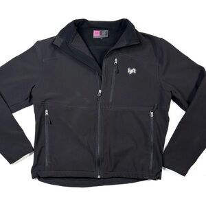 Lyft 1K Rides Jacket Mens Medium Black Softshell Fleece Lined Zip Up